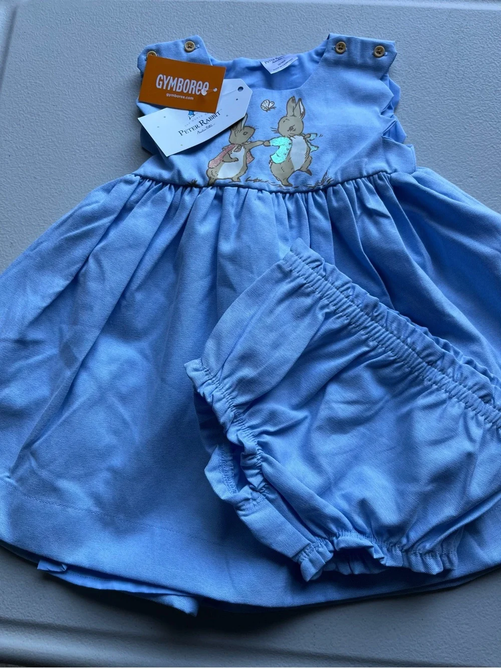 Gymboree Light Blue Peter Rabbit Dress with Matching Bloomers
